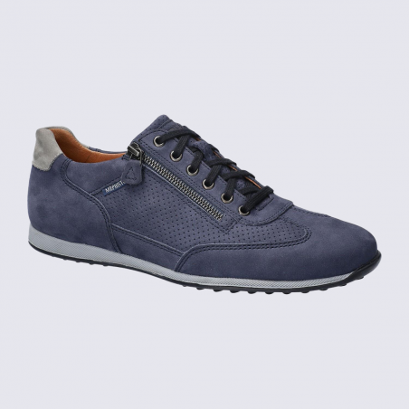 Baskets Mephisto, baskets élégantes homme en cuir jeans bleu