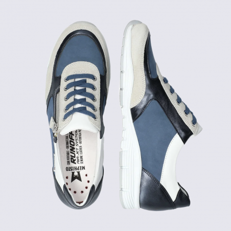 Baskets Mephisto, baskets ultra légères femme combinaison de cuir stone