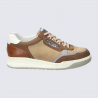 Sneakers Mephisto, Sneakers tendance moderne homme en cuir velours taupe