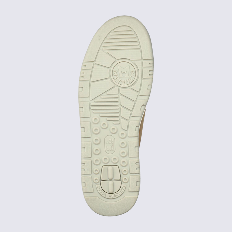 Sneakers Mephisto, Sneakers tendance moderne homme en cuir velours taupe