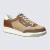 Sneakers Mephisto, Sneakers tendance moderne homme en cuir velours taupe