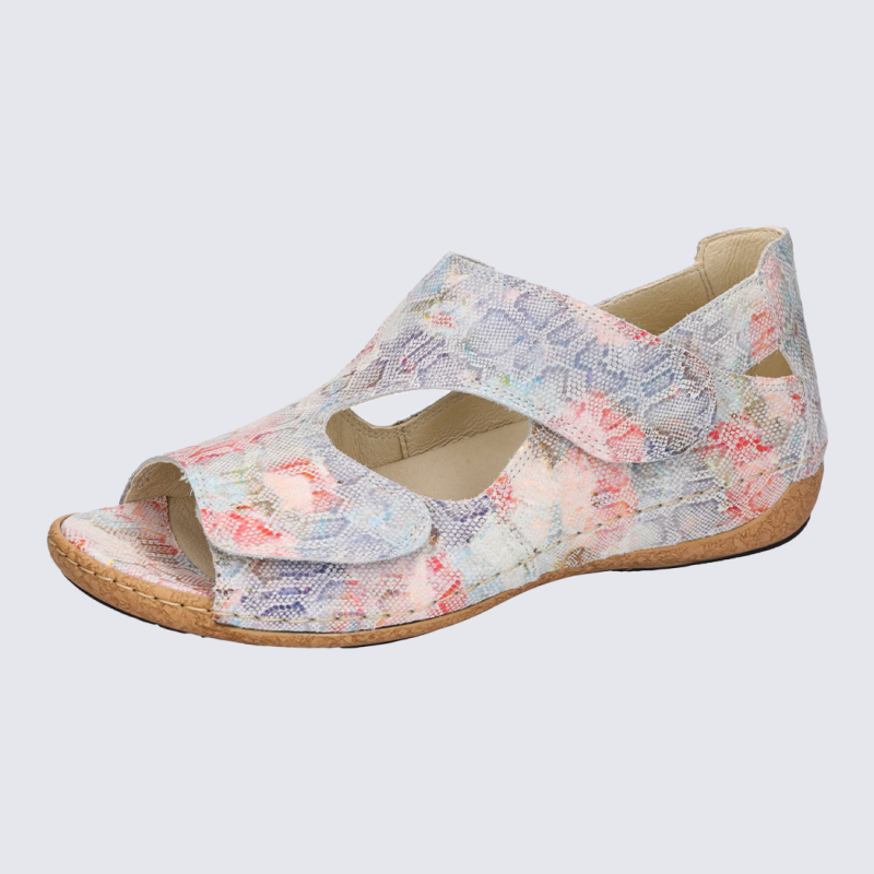 Sandales Waldlaufer, sandales confortables femme en cuir multicolore