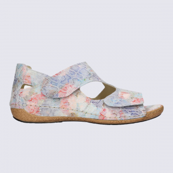 Sandales Waldlaufer, sandales confortables femme en cuir multicolore