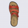 Sandales Josef Seibel, Sandales femme design ergonomique à fermeture velcro cuir lisse rouge