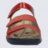 Sandales Josef Seibel, Sandales femme design ergonomique à fermeture velcro cuir lisse rouge