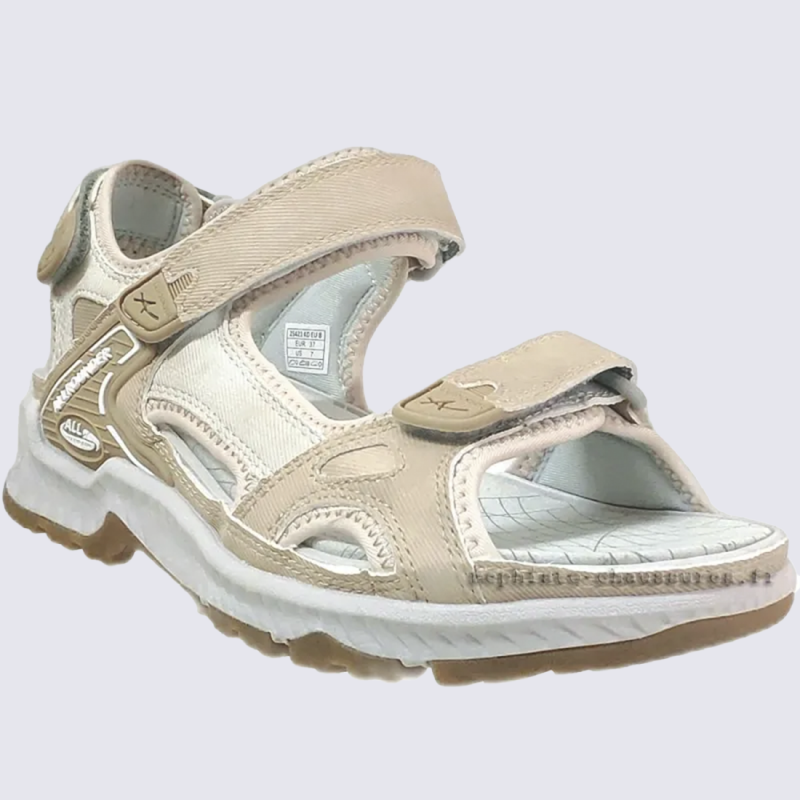Sandales Allrounder, sandales à velcro sportives femme textile crème