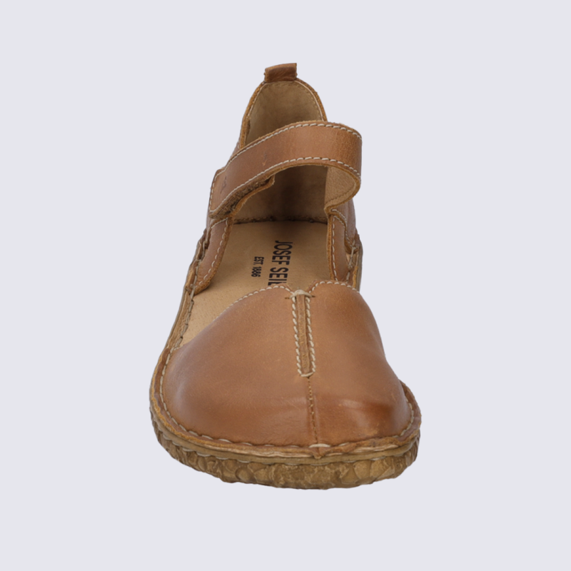 Sandales Josef Seibel, sandales à bouts fermés femme en cuir cognac