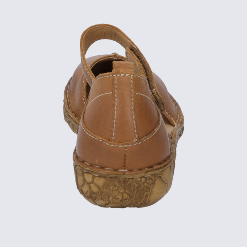 Sandales Josef Seibel, sandales à bouts fermés femme en cuir cognac