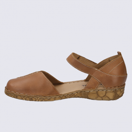 Sandales Josef Seibel, sandales à bouts fermés femme en cuir cognac