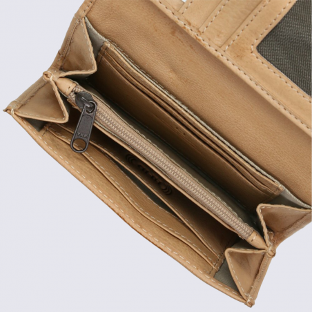 Portefeuille Bear, portefeuilles à rabat femme en cuir baltic beige