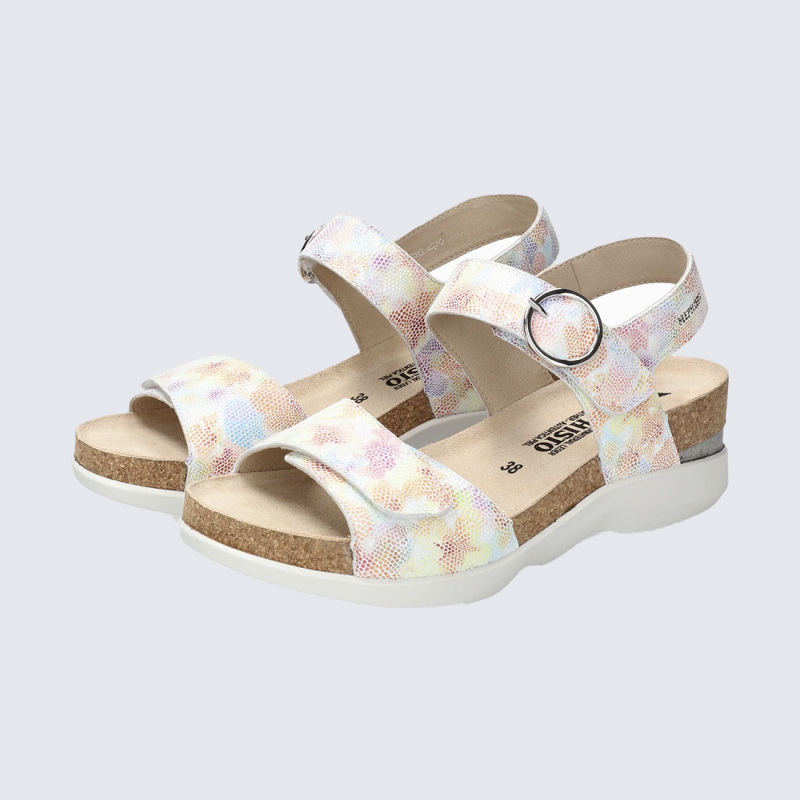 Sandales Mephisto, sandales à talons femme en cuir multicolore