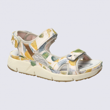 Sandales Allrounder, sandales sportives pour femme en cuir et textile camel