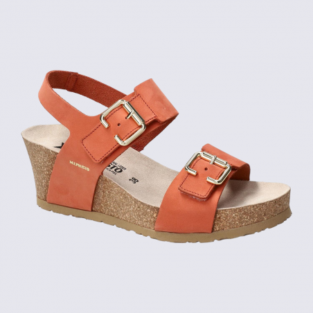Sandales compensées Mephisto, sandales à talons compensés femme en cuir chili