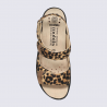 Sandales Mobils, sandales confortables femme en cuir bengal brun
