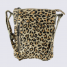 Sac bear, sac compact femme en cuir panthère
