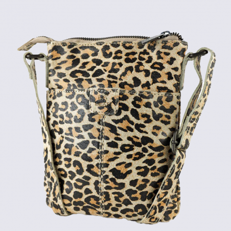 Sac bear, sac compact femme en cuir panthère