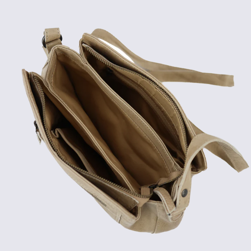 Sac à bandoulière Bear, sac à bandoulière Miley pour femme en cuir baltic beige