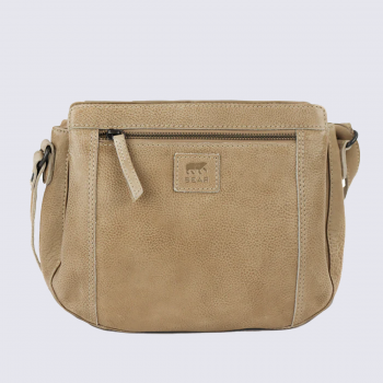 Sac à bandoulière Bear, sac à bandoulière Miley pour femme en cuir baltic beige