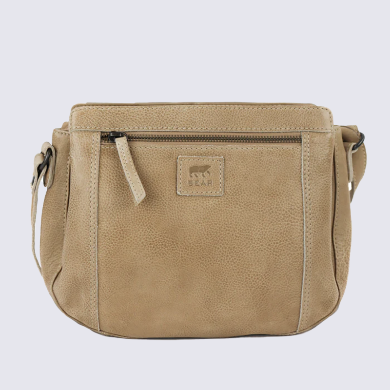 Sac à bandoulière Bear, sac à bandoulière Miley pour femme en cuir baltic beige