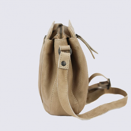 Sac à bandoulière Bear, sac à bandoulière Miley pour femme en cuir baltic beige