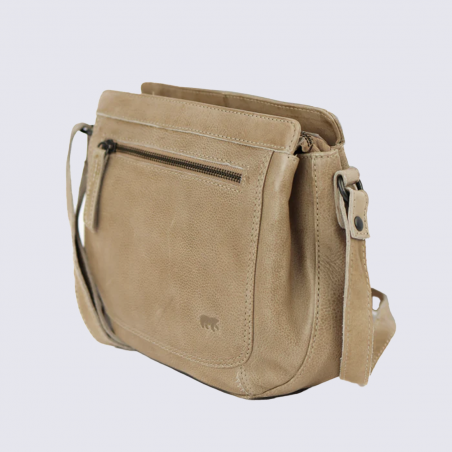 Sac à bandoulière Bear, sac à bandoulière Miley pour femme en cuir baltic beige