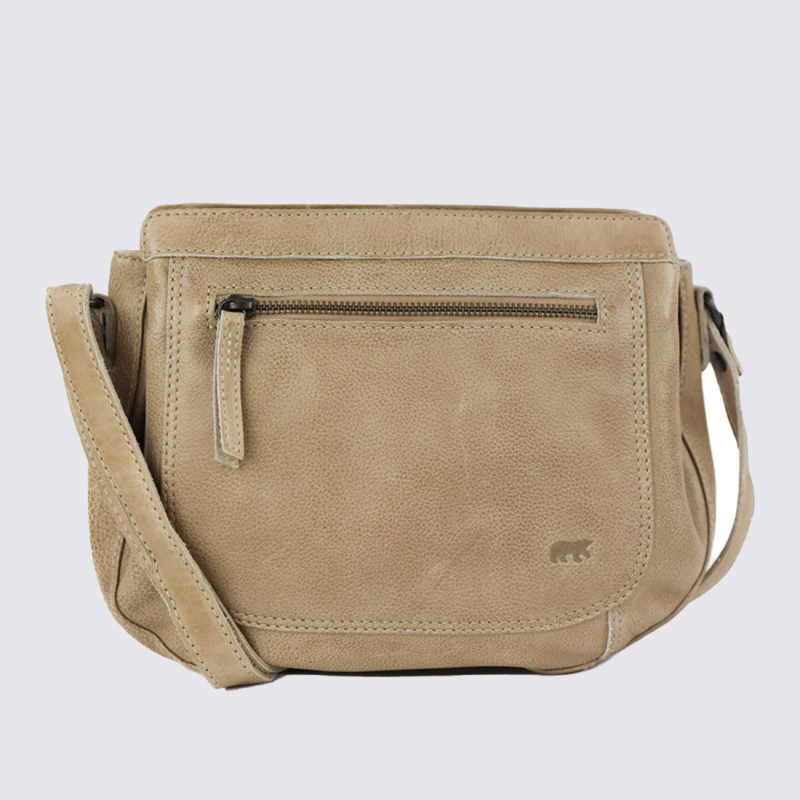 Sac à bandoulière Bear, sac à bandoulière Miley pour femme en cuir baltic beige