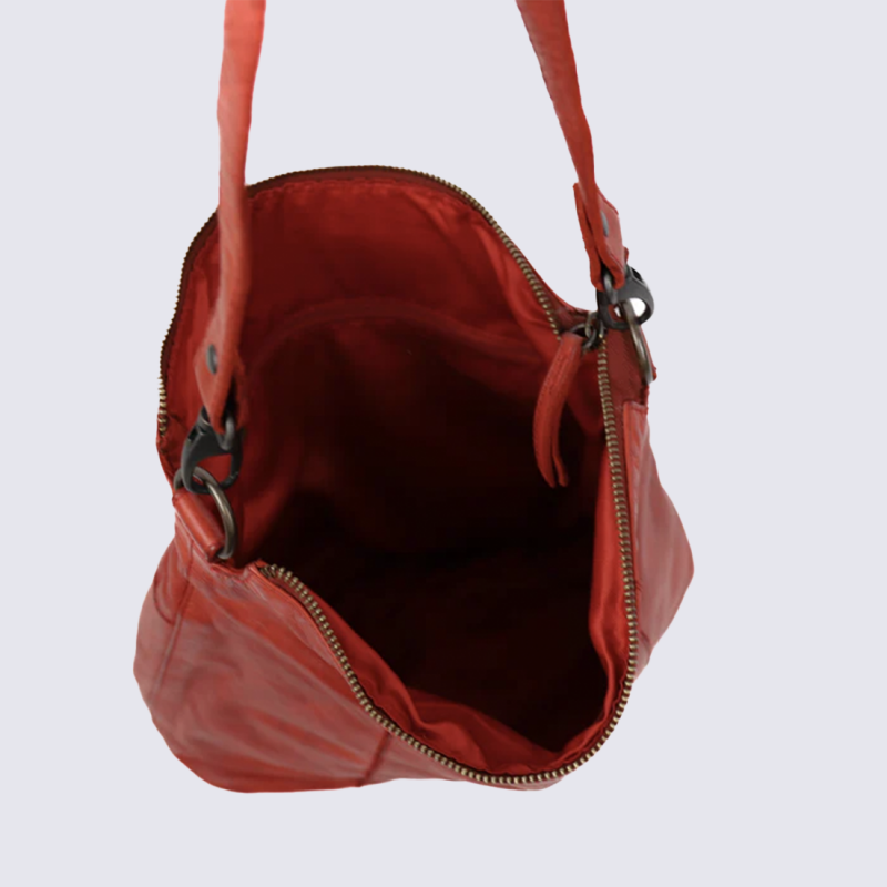 Sac porté épaule Bear, sac porté épaule Ava femme en cuir rouge