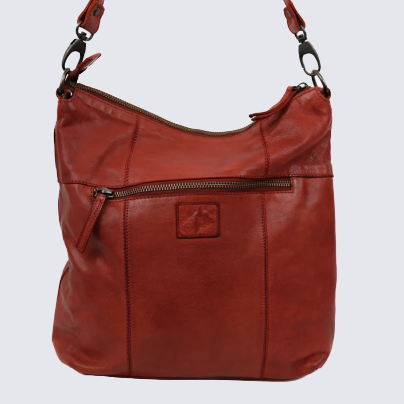 Sac porté épaule Bear, sac porté épaule Ava femme en cuir rouge