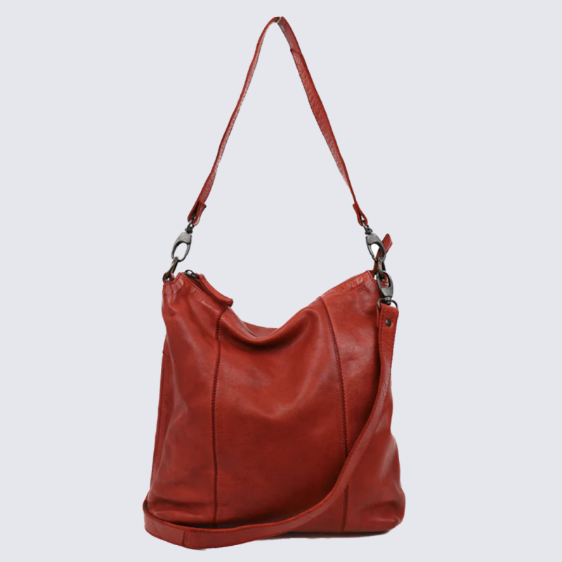 Sac porté épaule Bear, sac porté épaule Ava femme en cuir rouge