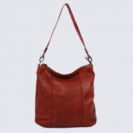 Sac porté épaule Bear, sac porté épaule Ava femme en cuir rouge