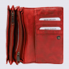 Portefeuille Bear, portefeuille à rabat unisexe Emma en cuir rouge