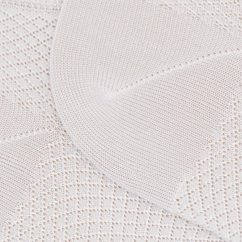 Chaussettes Doré Doré, socquettes petits losanges femme en coton blanc givre
