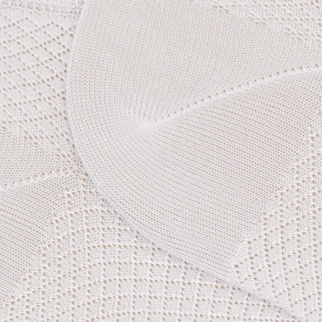 Chaussettes Doré Doré, socquettes petits losanges femme en coton blanc givre