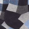 Chaussettes Doré Doré, chaussettes à motif échiquier homme taupe/bleu armée