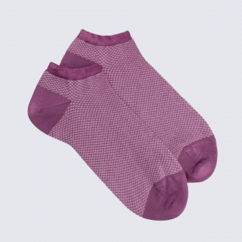Chaussettes Doré Doré, socquettes petits losanges femme en coton grappe rose