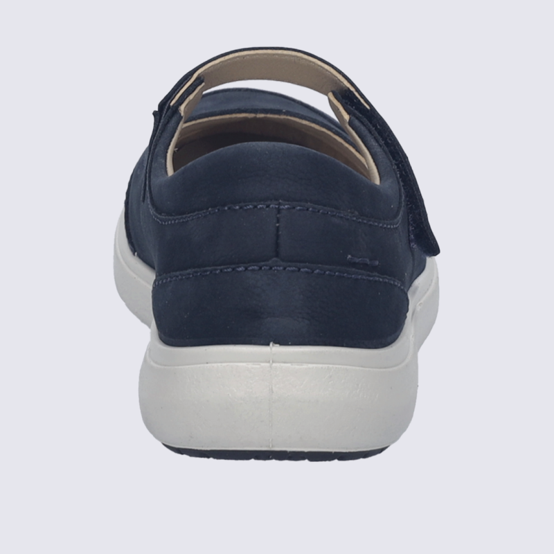 Chaussures basses Josef Seibel, ballerine bride femme en cuir nubuck indigo