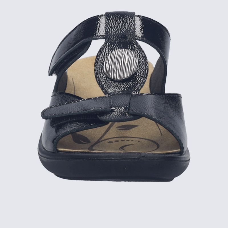 Sandales Josef Seibel, Sandales sandale femme en cuir verni noir