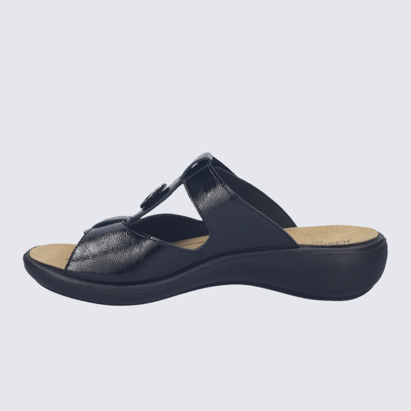 Sandales Josef Seibel, Sandales sandale femme en cuir verni noir