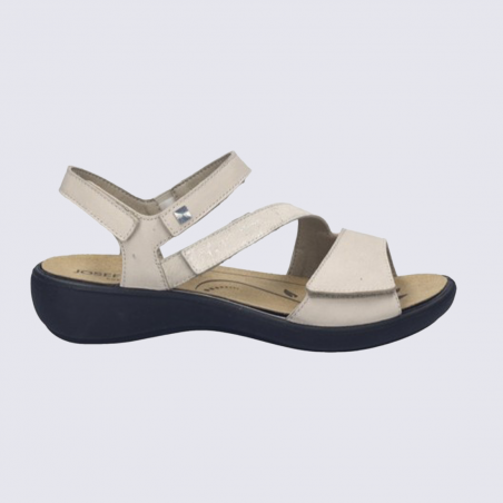 Sandales Josef Seibel, sandale bride femme en cuir beige