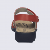 Sandales Josef Seibel, sandale femme à scratch en cuir rouge