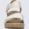 Sandale JOSEF SEIBEL, sandale compensée femme en cuir crème