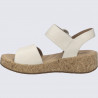 Sandale JOSEF SEIBEL, sandale compensée femme en cuir crème
