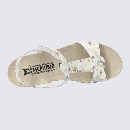Sandales Mephisto, sandales à talons compensés femme en cuir multicolore