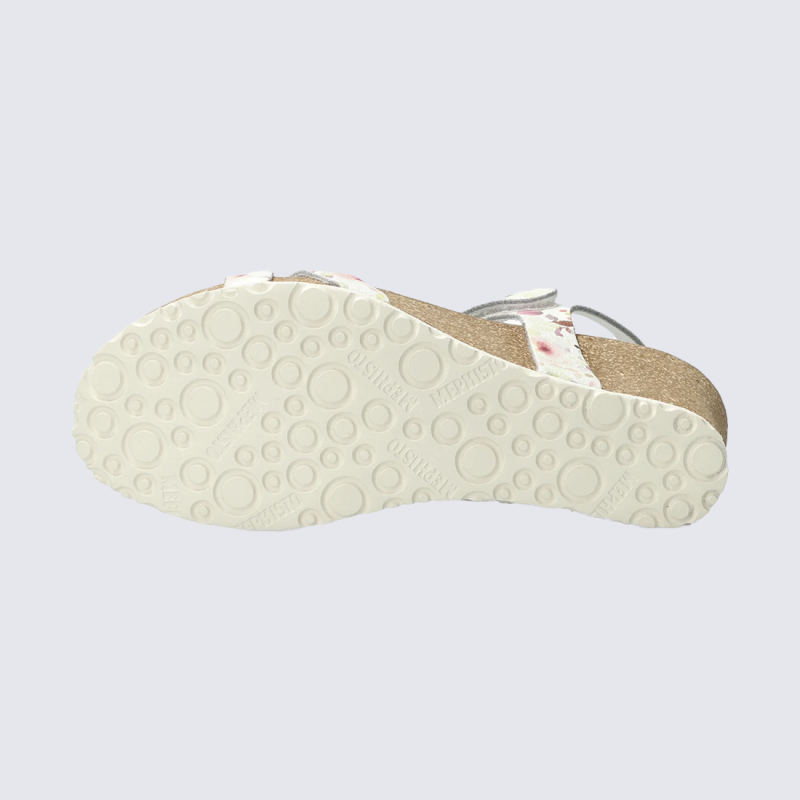 Sandales Mephisto, sandales à talons compensés femme en cuir multicolore
