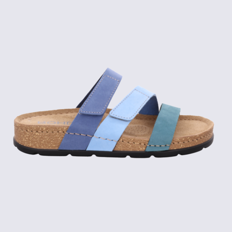 mules rohde, mules brides croisées femme en synthétique pétrole multicolore