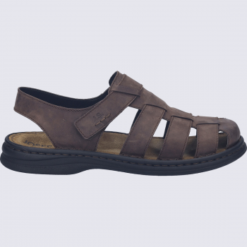 Sandales Max 74 Josef Seibel, Sandales fisherman pratique et confort homme en cuir marron