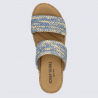 Mules Evita 02 Josef Seibel, Mules doubles brides femme en textile slate blue multi