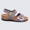 Sandales 5437 Rohde, Sandales doubles brides femme en synthétique anthracite
