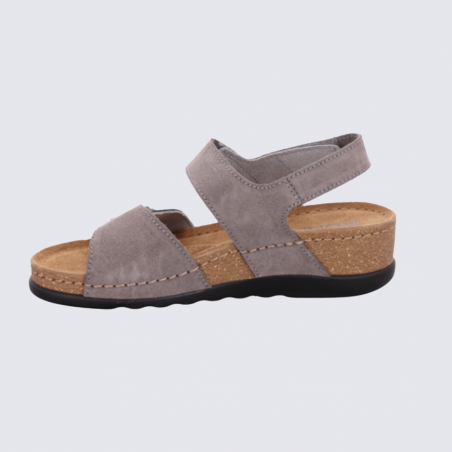 Sandales 5437 Rohde, Sandales doubles brides femme en synthétique anthracite