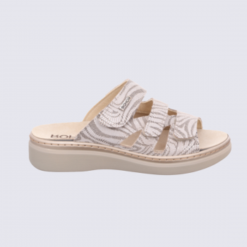 Mules 5221 Rohde, Mules triples brides femme en synthétique craie imprimé
